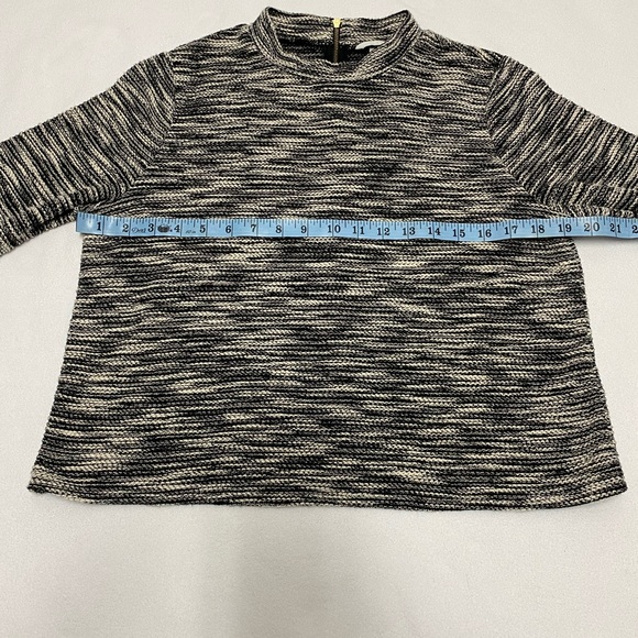 H&M Black And White Textured Sweater Zipper Back M - Picture 7 of 8